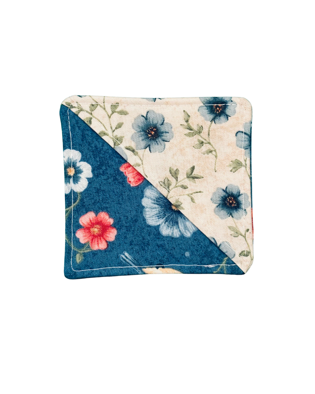 Dark Blue Floral Corner Bookmark