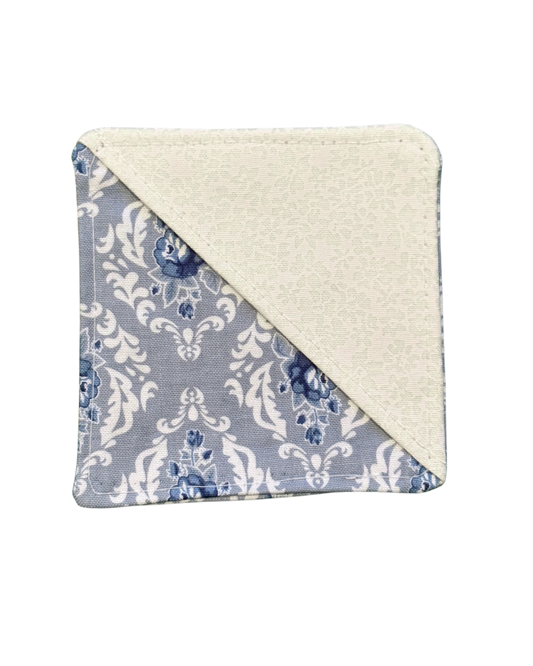 Blue Damask Floral Corner Bookmark