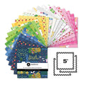 Collection of colorful fabric squares from the our simple life collections with a 'Andover' label on a white background