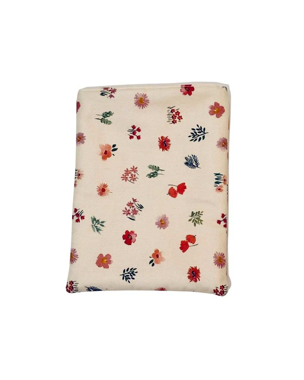 pink Floral-patterned e-reader sleeve on a white background