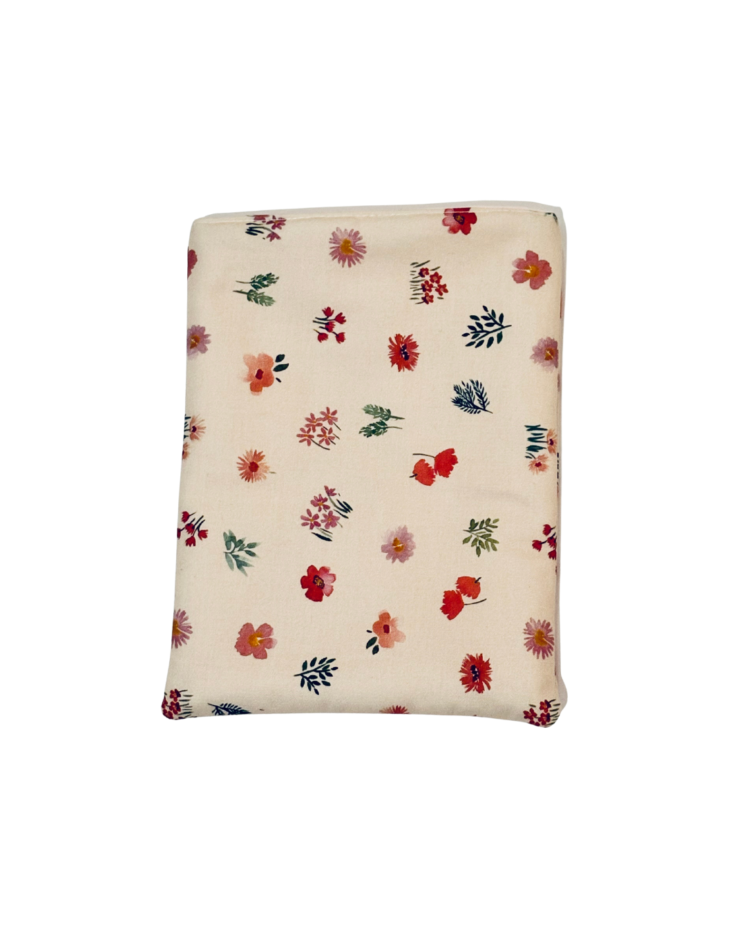 pink Floral-patterned e-reader sleeve on a white background