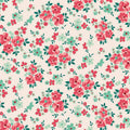 Pattern of pink and green flowers on a light background