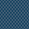 White floral pattern on a blue background