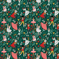 characters from nutcracker dancing on a green background