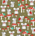 Joann's Mice And Mushrooms on Green