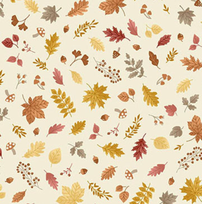 Hello Autumn by Makower UK Foliage Cascade Cream