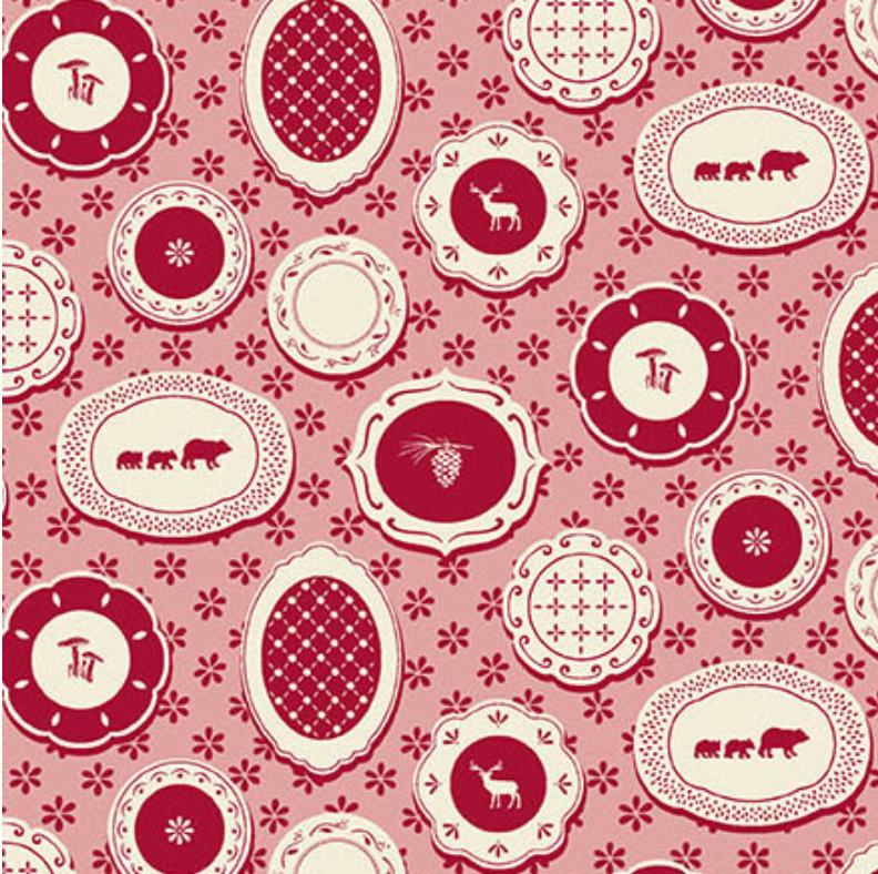 A Woodsy Cottage by Judy Jarvi Plate Wall Rose Pink