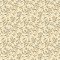 Tossed apples with branches and leaves scattered across a light sage background.