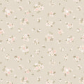 Delicate briar rose bunches tossed across a sage background.
